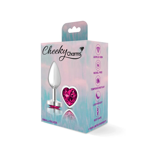 Pink Heart Silver Plug