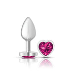 Pink Heart Silver Plug