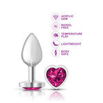 Pink Heart Silver Plug