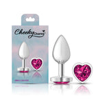Pink Heart Silver Plug